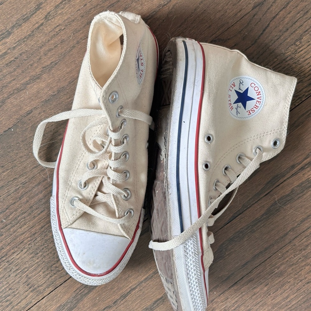 Converse High-Top Sneakers in Cream